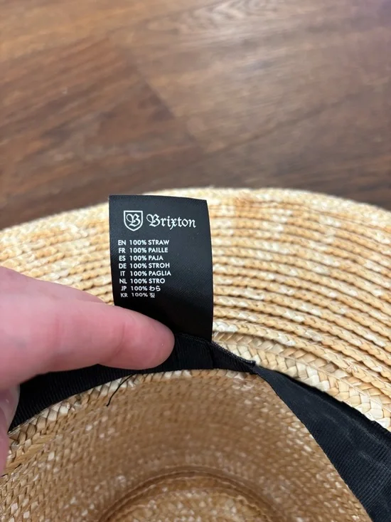 Brixton Joanna in Honey Straw Wide-Brim Hat with Black Band - Picture 11 of 11